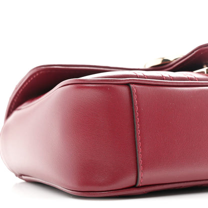 Calfskin Matelasse Mini GG Marmont Shoulder Bag Rosso Ancora