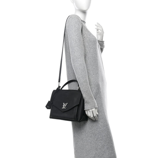 Soft Calfskin My Lockme Top Handle Black