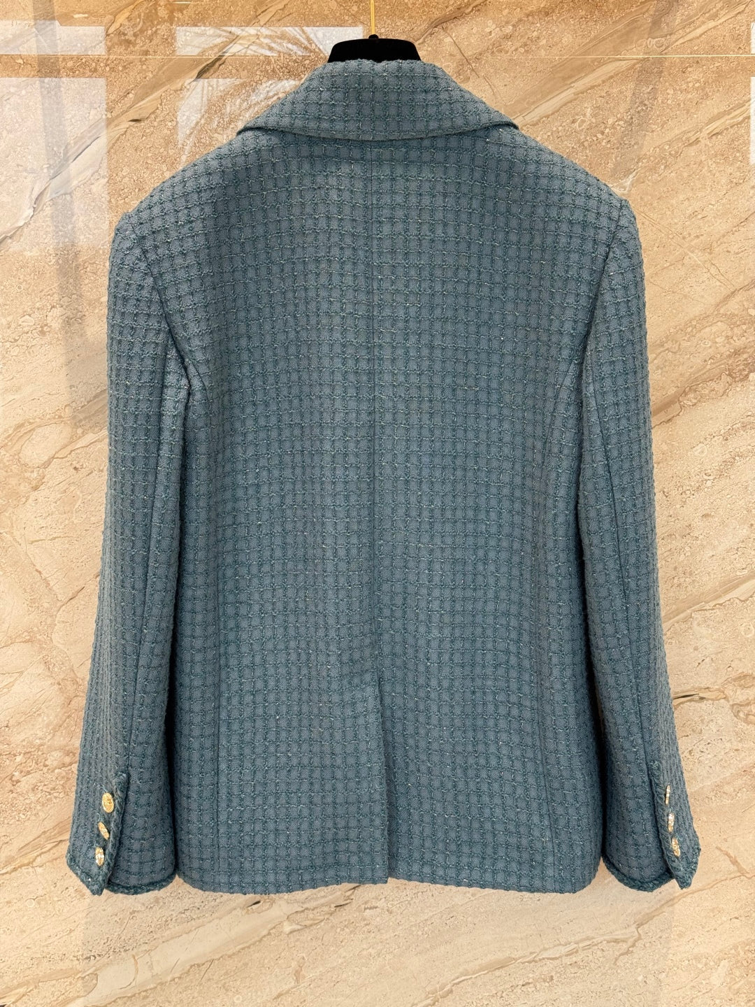 CC 25B Peacock Green Tweed Vest Jacket