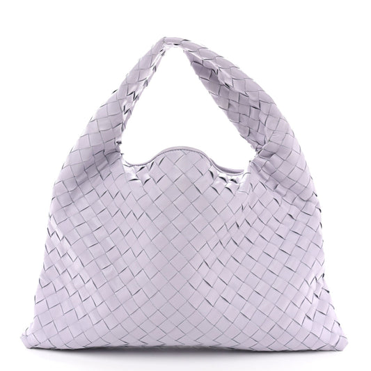 Calfskin Intrecciato Small Hop Oyster Lilac