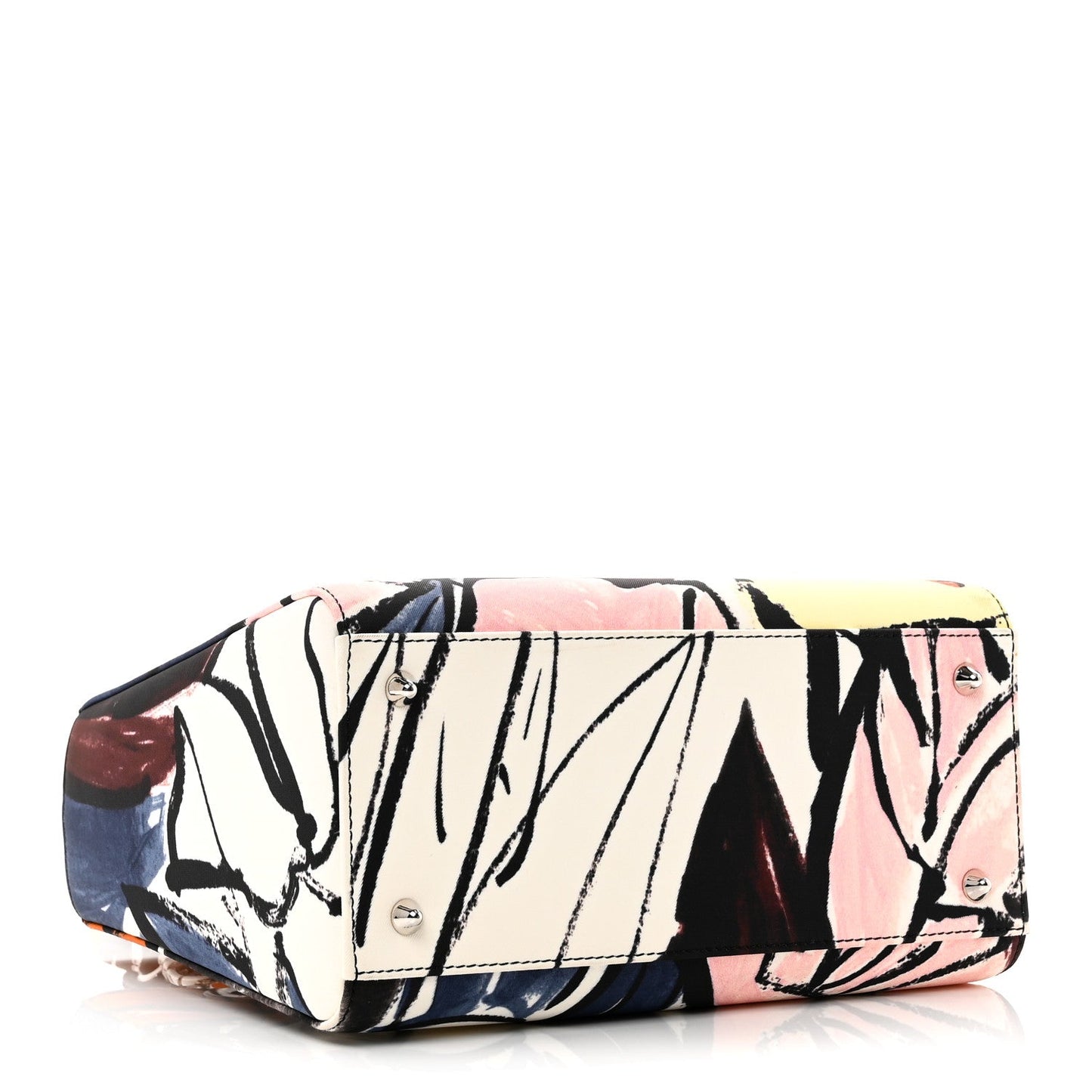 Canvas Graffiti Floral Printed Medium Lady Dior Multicolor