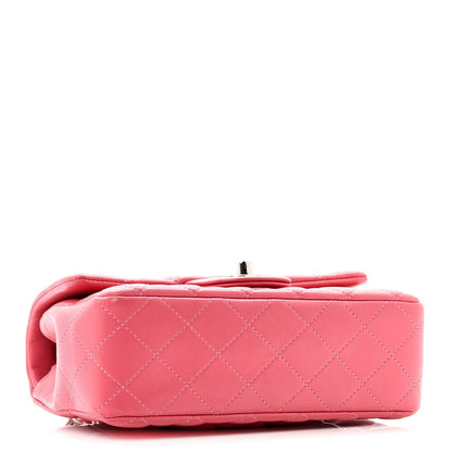 Lambskin Quilted Mini Rectangular Flap Pink