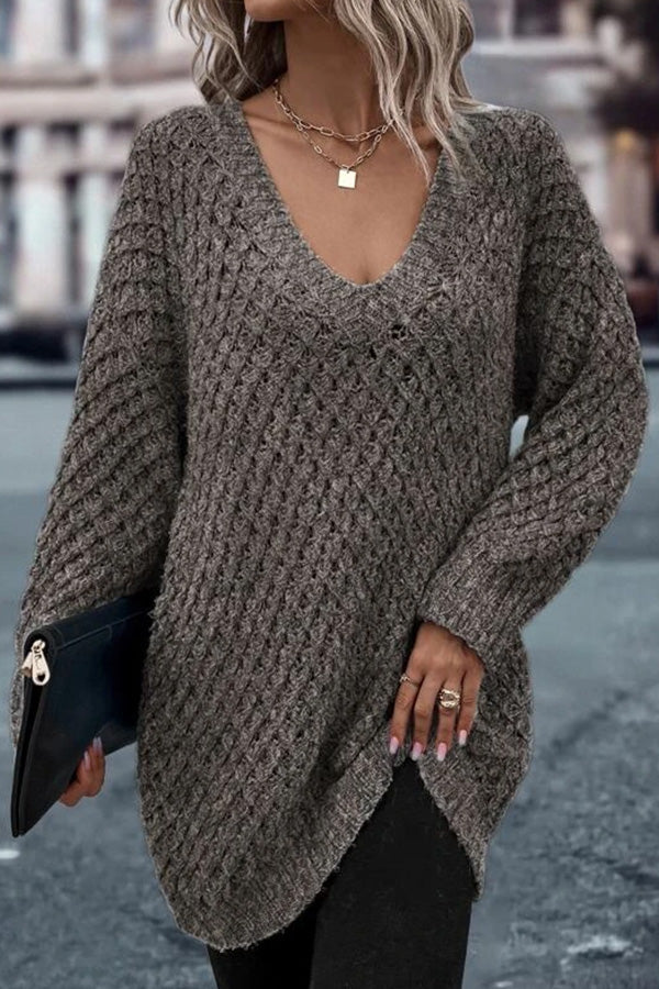 Suéter oversize de algodón con hombros caídos y unicolor