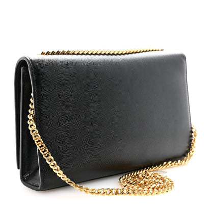 Grain De Poudre Medium Classic Monogram Kate Satchel Black