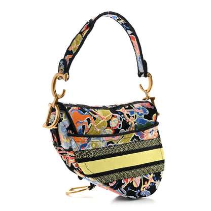 Canvas Embroidered Zodiac Fantastico Saddle Bag Black Multicolor