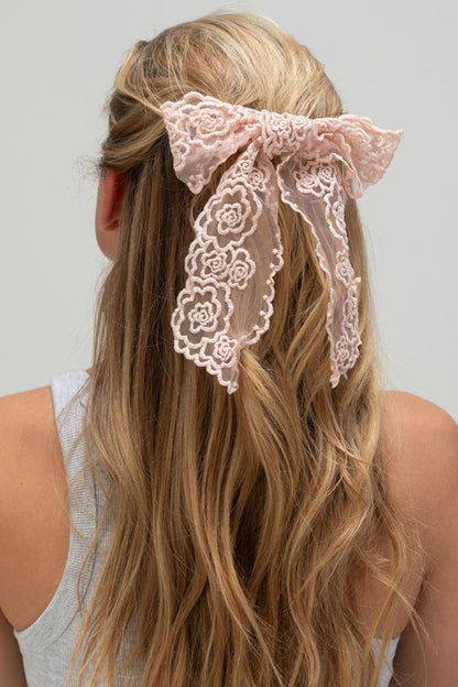 Pinza para el pelo con lazo de rosa 