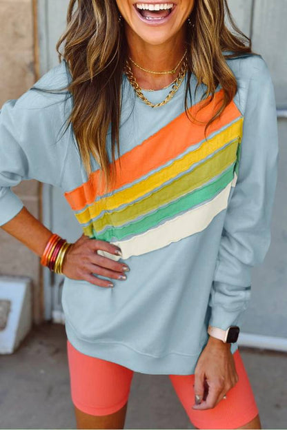 Sudadera con bloques de color arcoíris albaricoque 