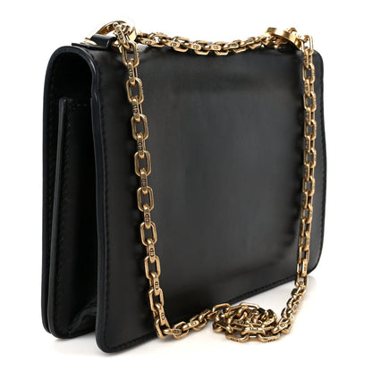 Calfskin J'Adior Chain Flap Bag Black