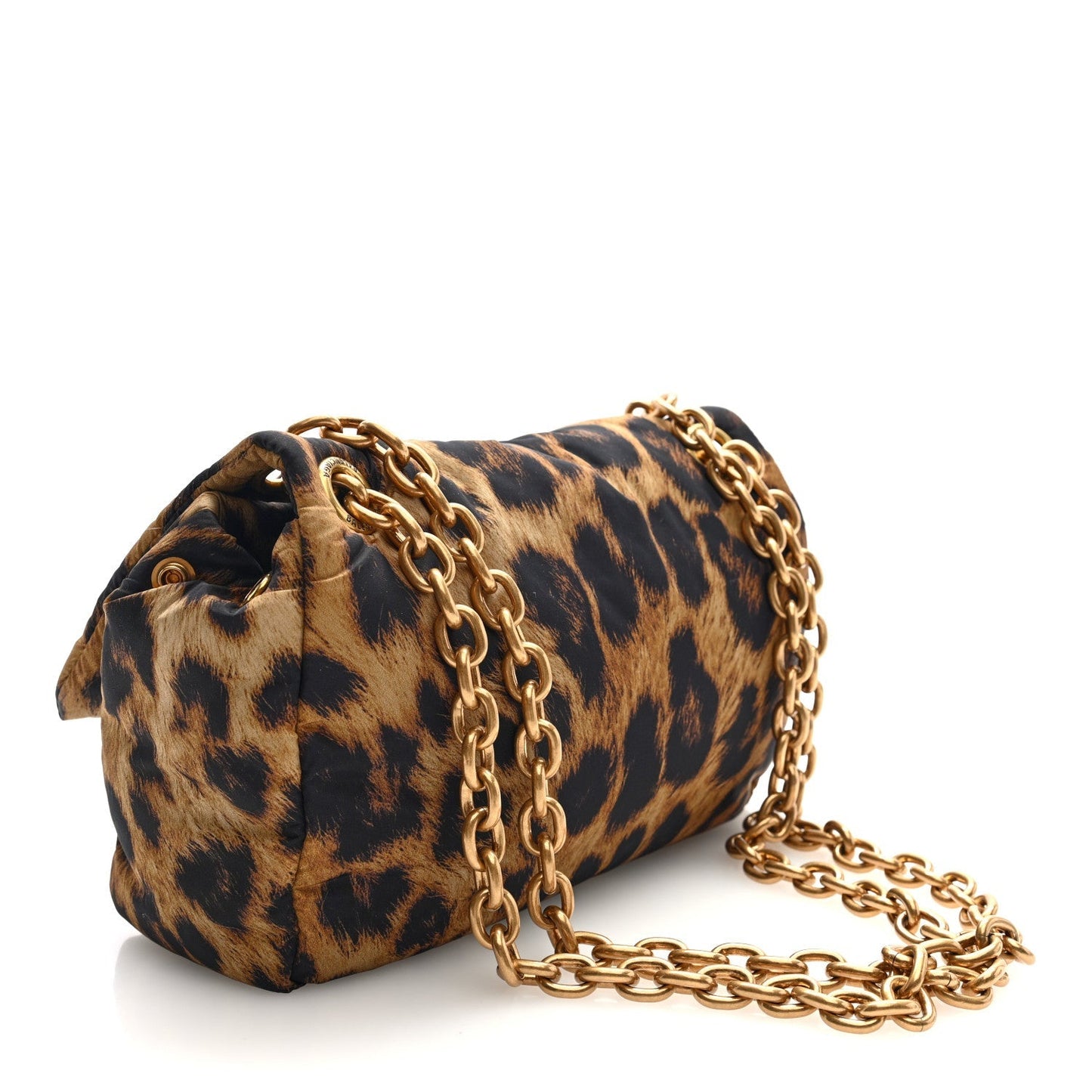 Nylon Monaco Mini Leopard Shoulder Bag Brown