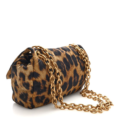 Nylon Monaco Mini Leopard Shoulder Bag Brown
