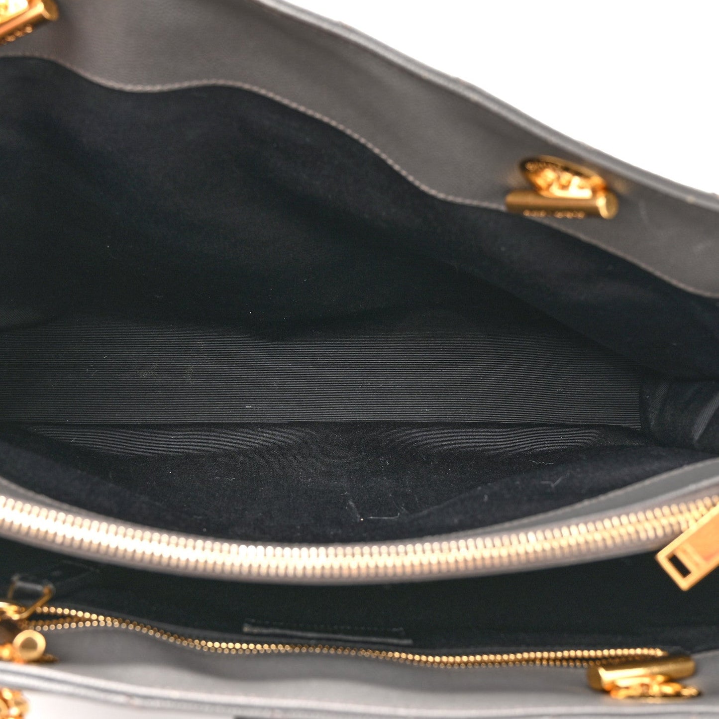 Grain De Poudre Matelasse Chevron Monogram Shopping Bag Fog