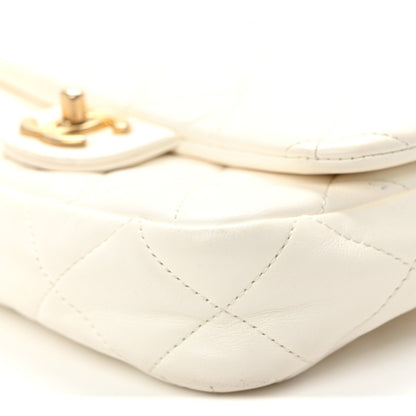 Lambskin Quilted Small CC Funky Town Flap White