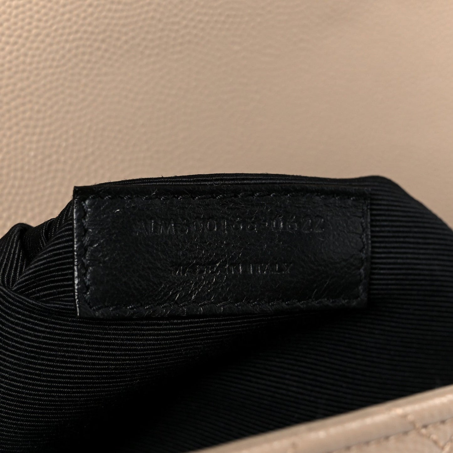 Grain De Poudre Mixed Matelasse Large Triquilt Monogram Satchel Dark Beige