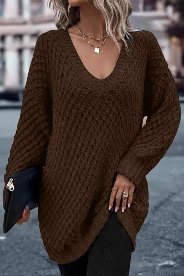 Suéter oversize de algodón con hombros caídos y unicolor