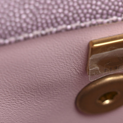 Metallic Caviar Quilted Mini Coco Handle Flap Light Pink