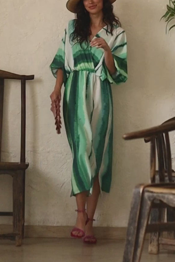 Vestido ombré sin mangas con cuello en V