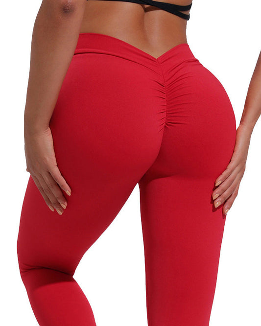 High Waist Back V Hip Lifting Fitness Naked Sports Pants