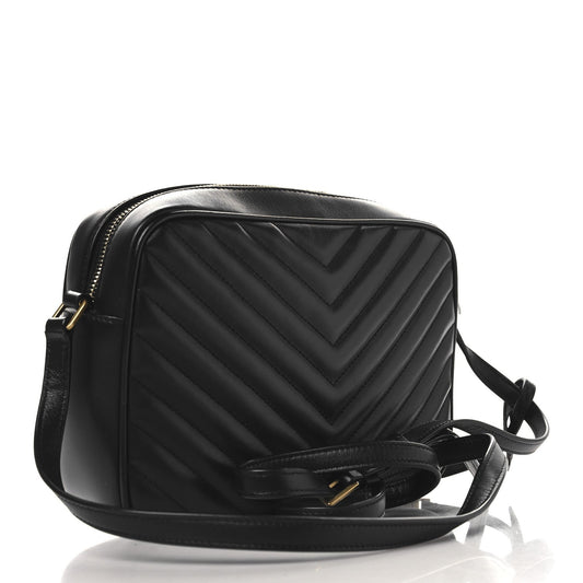 Calfskin Matelasse Monogram Lou Camera Bag Black