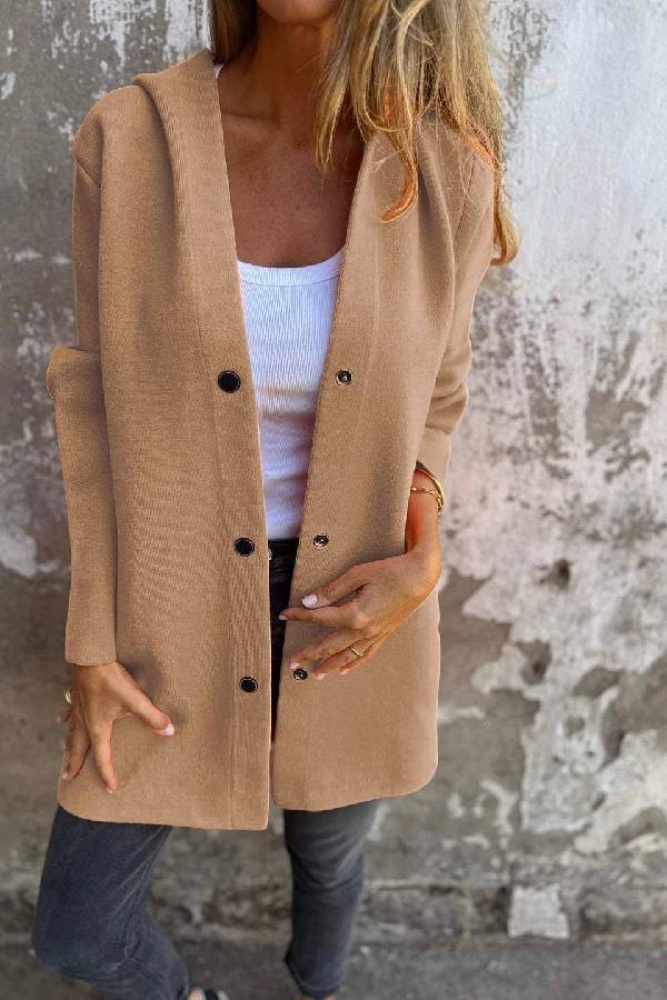 Abrigo casual de color liso para mujer