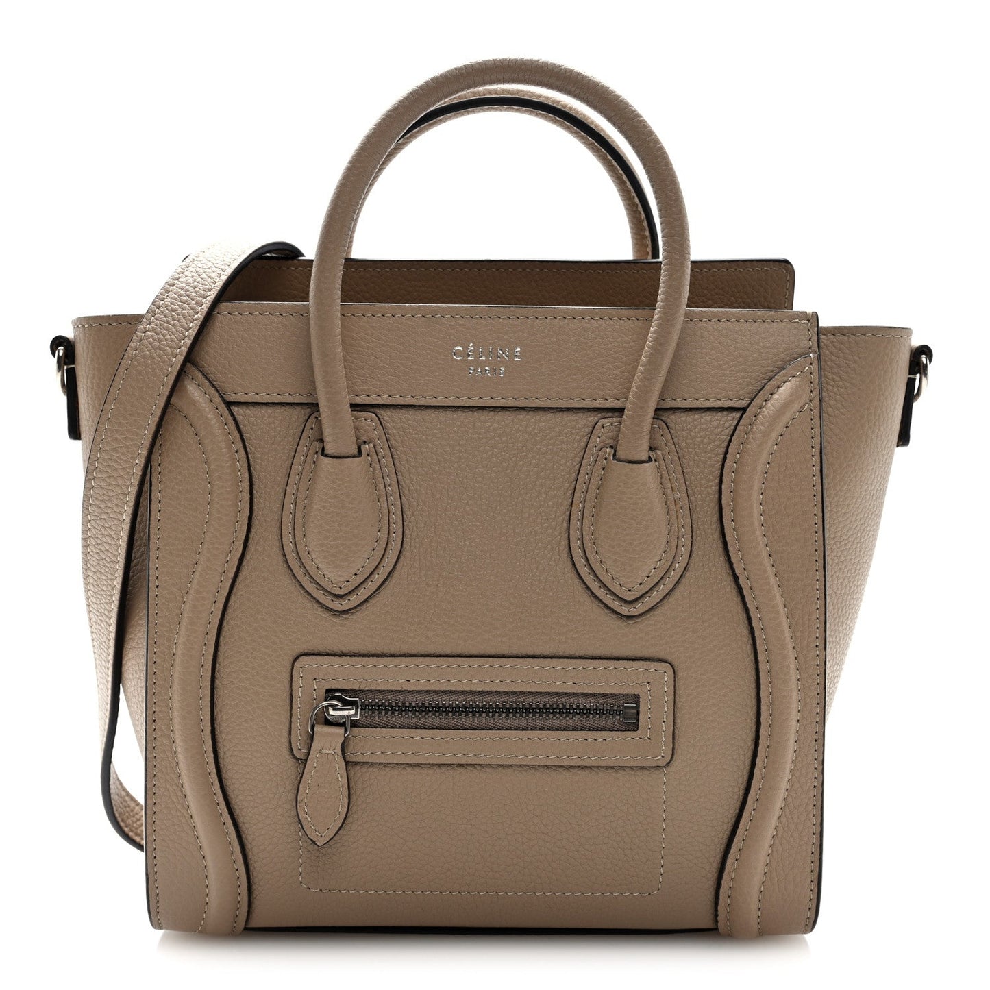 Drummed Calfskin Nano Luggage Dune