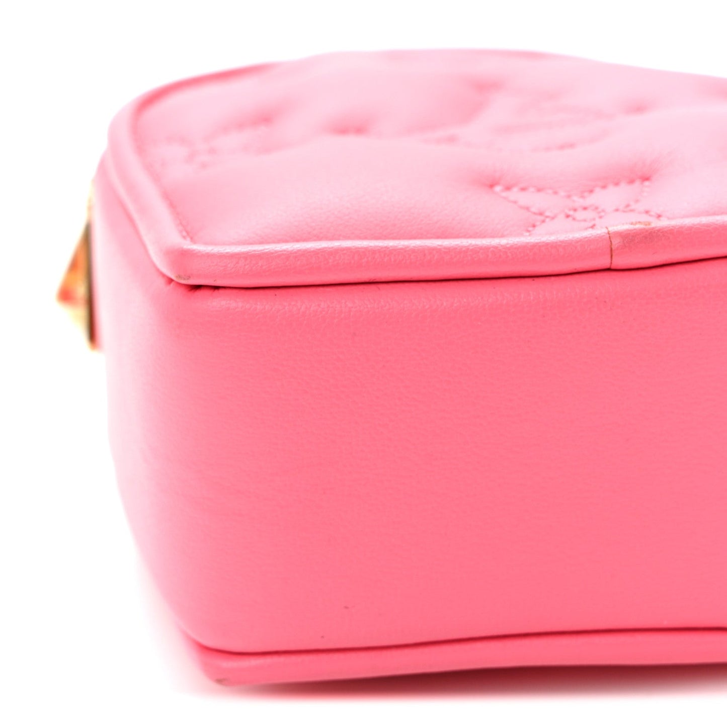 Calfskin Embroidered Monogram Pop My Heart Bag Pouch Dragon Fruit Pink