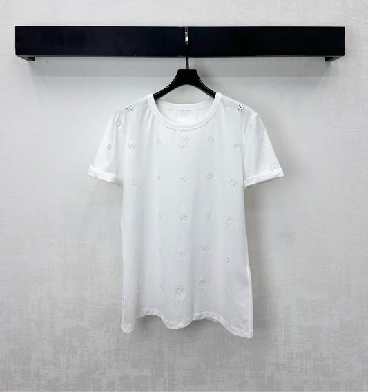 CC SS26 Short-sleeved Top White Cotton 350318