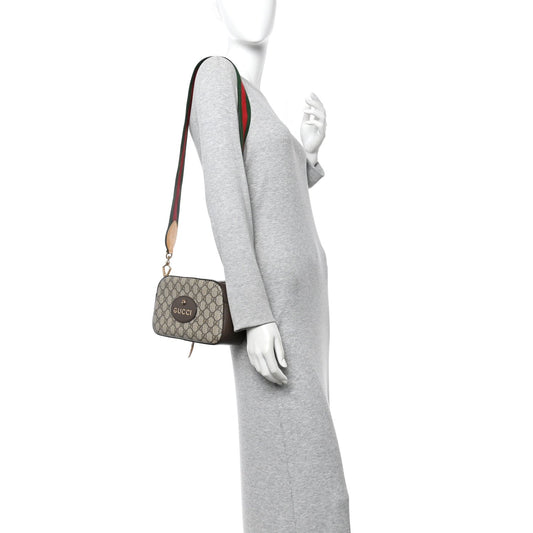 GG Supreme Monogram Web Neo Vintage Shoulder Bag Beige New Acero Crop