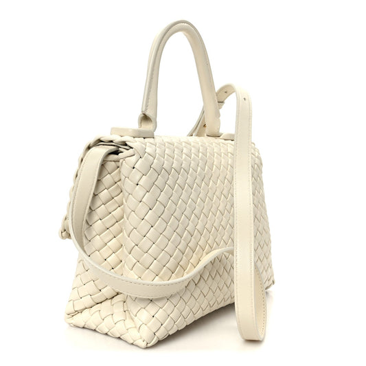 Nappa Intrecciato Patti Top Handle Bag Sea Salt