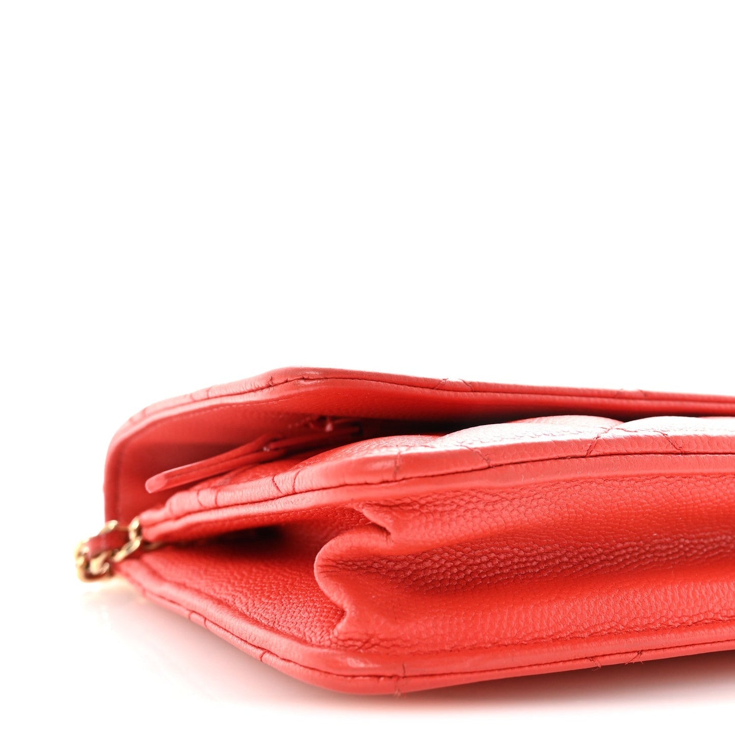Caviar Quilted Wallet On Chain WOC Red