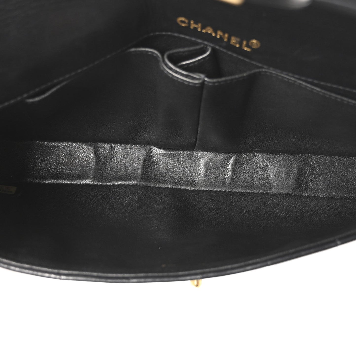 Lambskin East West Chocolate Bar Flap Black