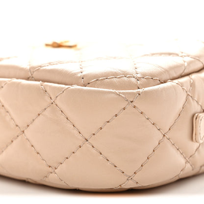 Aged Calfskin Quilted Mini Reissue Camera Case Beige Clair