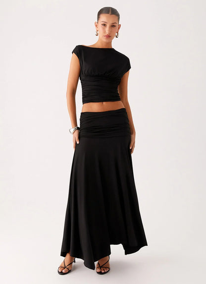 Liana Asymmetrical Top - Black