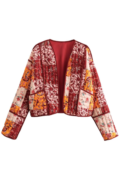Chaqueta corta informal holgada de algodón acolchado 