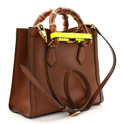 Wonka Grain Calfskin Small Diana Tote Bag Cuir Yellow Fluo
