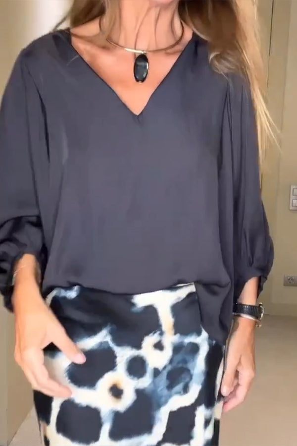 Blusa de satén de moda para mujer