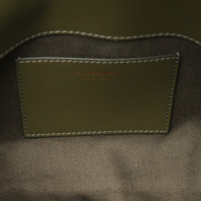 Coated Canvas Calfskin Vintage Check Note Top Handle Shoulder Bag Olive Green