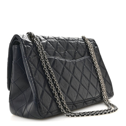 Aged Calfskin Quilted 2.55 Reissue 227 Flap Dark Blue