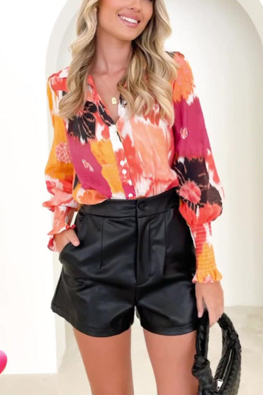 Cárdigan con cuello en V y mangas farol, tops de moda para mujer