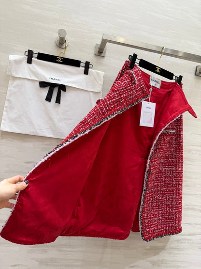 CC Runway Skirt Red Tweed 344793