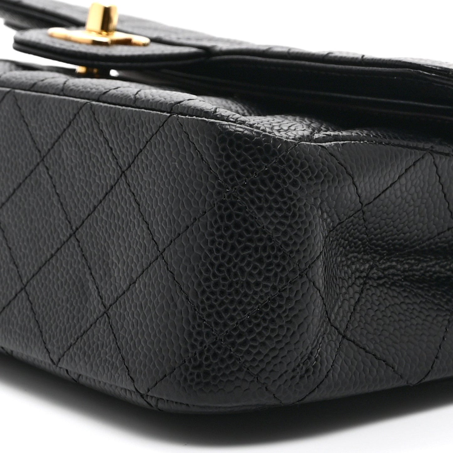 Caviar Quilted Medium Double Flap Black