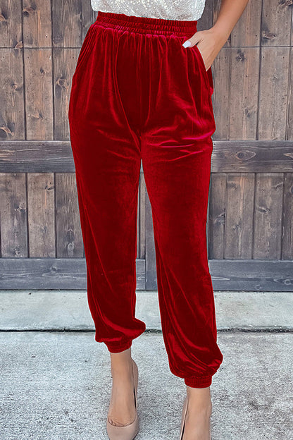 Pantalones de bolsillo de terciopelo
