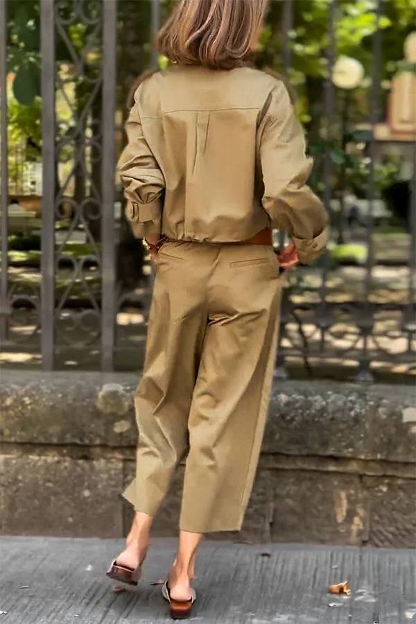 Pantalones cortos holgados de tiro medio con bolsillos y encanto clásico