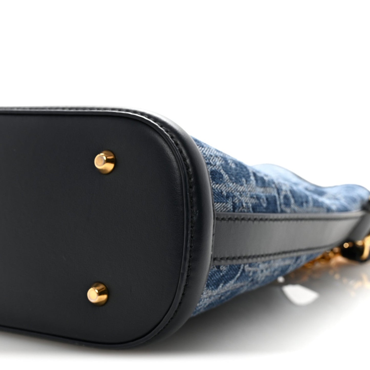 Denim Oblique Jacquard Medium C'est Chain Bucket Bag Denim Blue