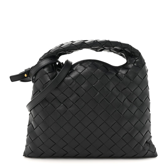 Calfskin Intrecciato Mini Hop Black