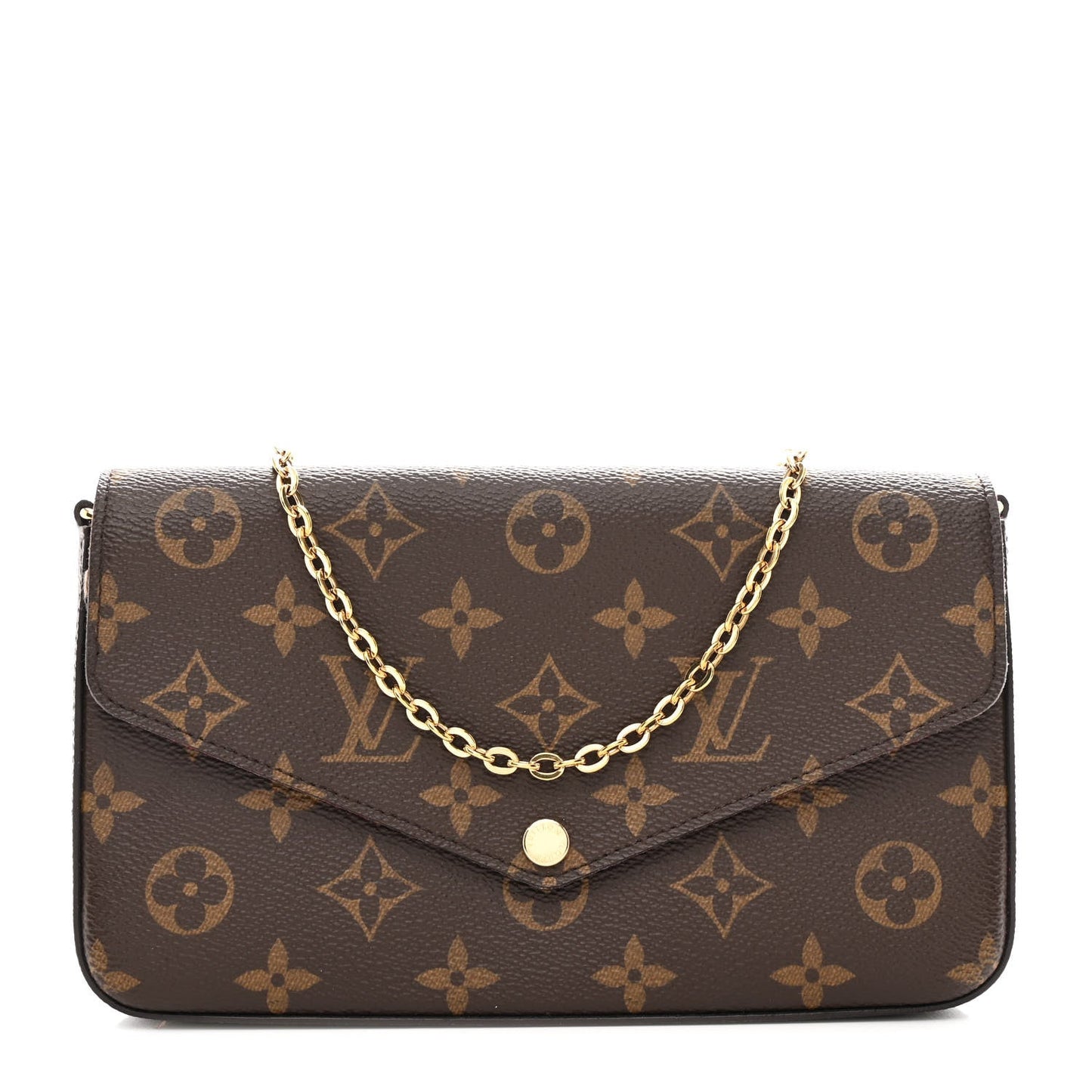 Monogram Pochette Felicie Chain Wallet Fuchsia