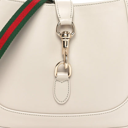 Ancora Calfskin Web Small Jackie Shoulder Bag Light Grey