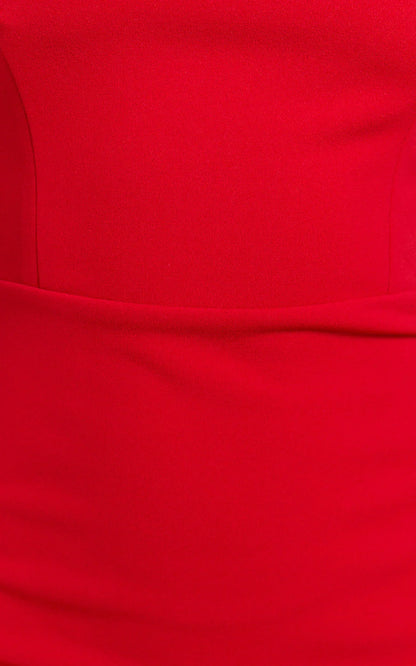 Salome Midi Dress - Halter Neck Column Dress in Red