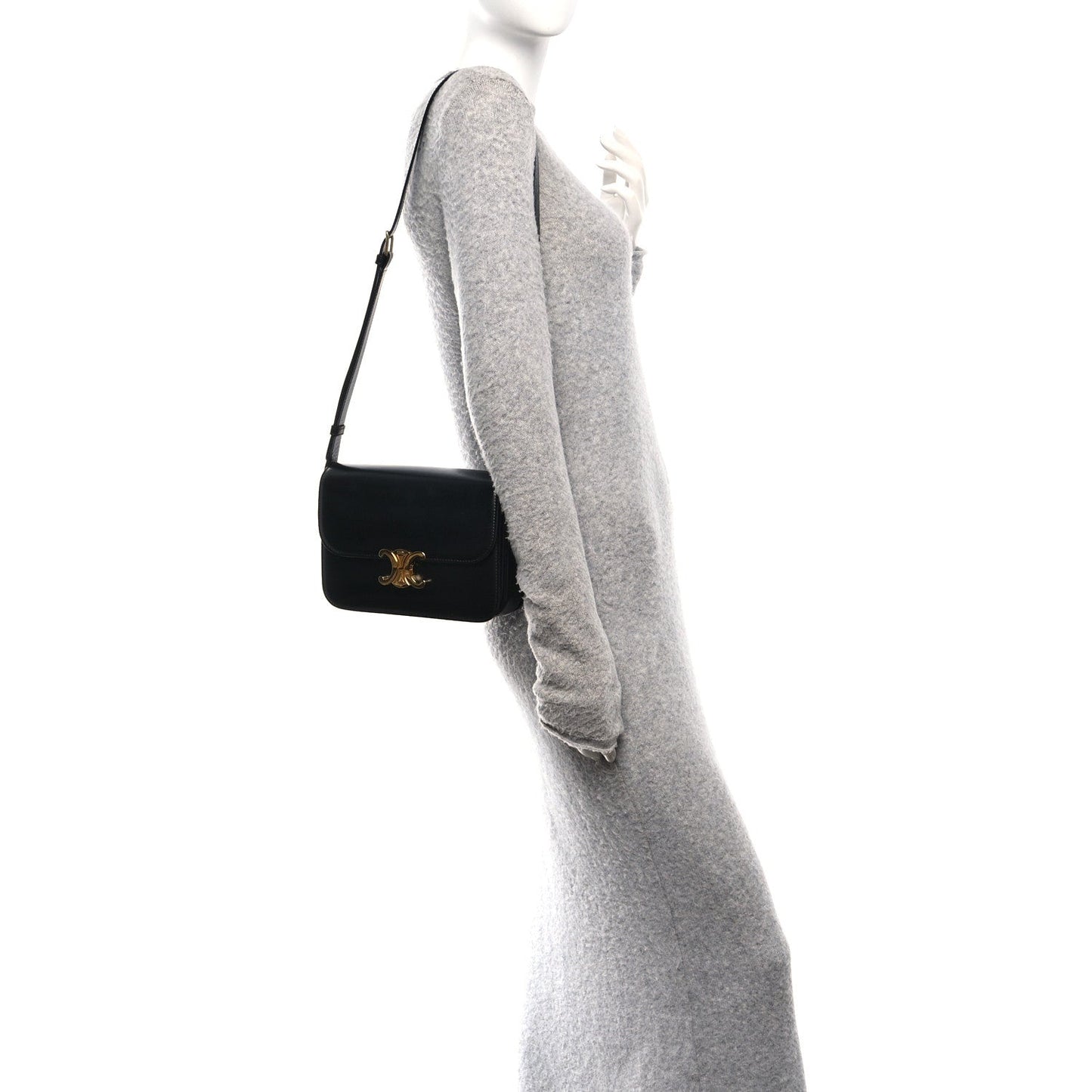 Shiny Calfskin Medium Triomphe Black