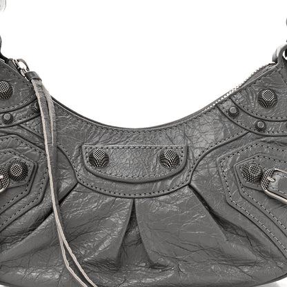 Agneau Arena Le Cagole Shoulder Bag XS Dark Grey