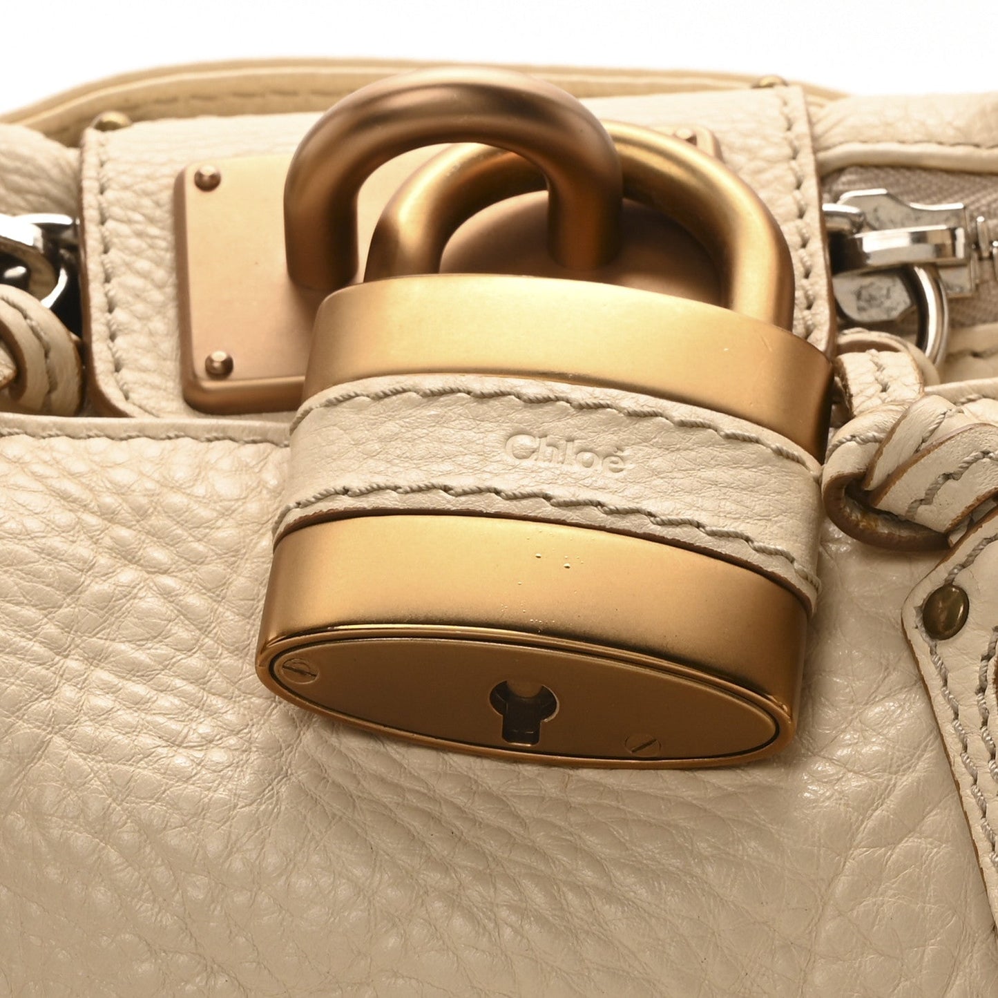 Calfskin Medium Paddington Satchel Ivory